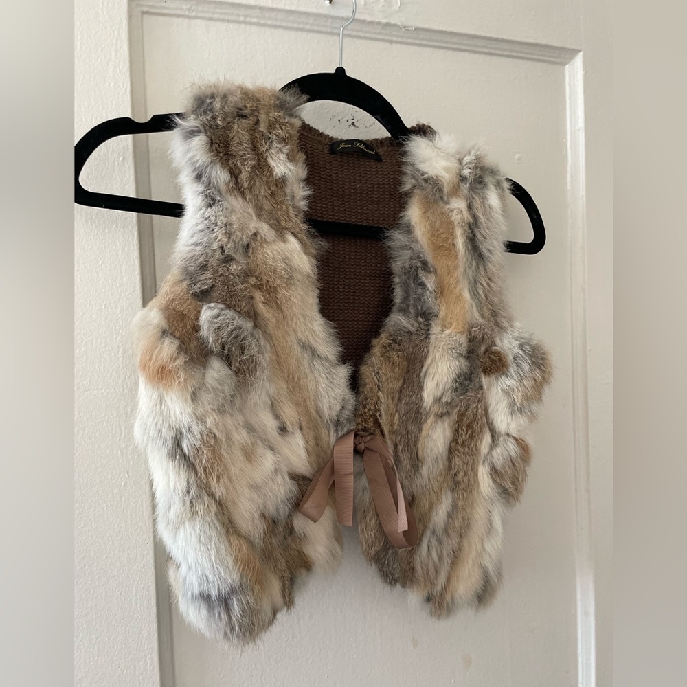 Real rabbit fur vest size small